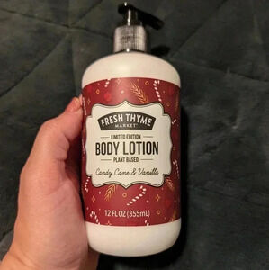 Fresh Thyme Market Limited Edition Body Lotion Plant Based Candy Cane & Vanilla
